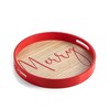 Shiraleah Red 14" Round "Merry" Tray - 2 of 4