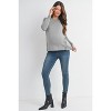 Hello Miz Women's Knit Crew Neck Side Button Maternity Nursing Sweater Top - 4 of 4