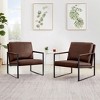 Racxily PVC Leather Accent Chair, Upholstered Armchair with Extra Thick Padded Backrest and Seat for Living Room - 3 of 4