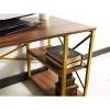 Sapphtopaz Modern Home Office Desks Computer Desk with 2 Shelves Metal Frame Writing Desk Gaming Desk Office Desk Vanity Table for Home Office - 3 of 4