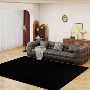 5x7 Washable Woven Rug, Non-Slip Rubber Backed Woven Area Rug for Indoor Foyer, Kitchen, Backdoor, Cotton Floor Carpet - 1 of 4