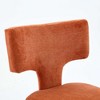 CLIHOME Set of 2 Mid Century Counter Height Bar Stools, Farmhouse Linen Fabric Upholstered Kitchen Accent Chair Curved Backrest - 4 of 4
