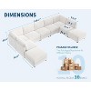 L-Shaped Modular Sectional Sofa, Oversized 9 Seat Couch with 2 Storage Ottomans, 2 Pillows, Modern Deep Seat Comfy Sofa, Beige - 2 of 4
