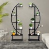 Slickblue 1 or 2pcs Half-Moon Plant Stand, 6-Layer Multi-Tier Rack, Flower Pot Shelf, Modern, Black, 19.8x11.8x64.96in - 3 of 4