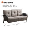 Buenhomino Outdoor Patio Furniture - Wicker Sofa with Removable Cushion, 3 Seater Rattan Couch with Deep Seat, High Backrest for Balcony, Backyard - 3 of 4