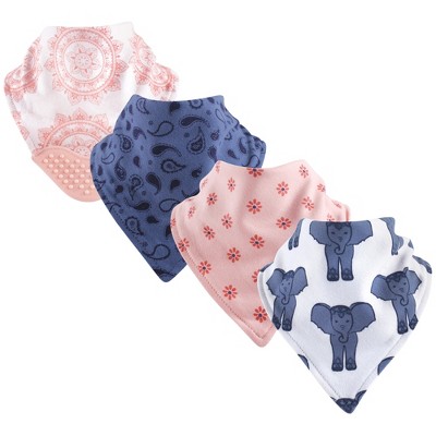 Yoga Sprout Baby Girl Cotton Bandana Bibs 4pk, Free Spirit, One Size