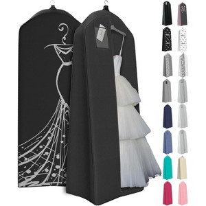 72" Wedding Dress Garment Bag, 20" Gusseted Cover for Puffy Bridal Gowns, Travel & Storage - 1 of 4
