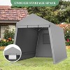 Carport Portable Storage Shed Outdoor Tarp Sheds with Roll-Up Door, Bike Shed Storage Tent for Motorcycle, ATV, Garden Tools - 3 of 4