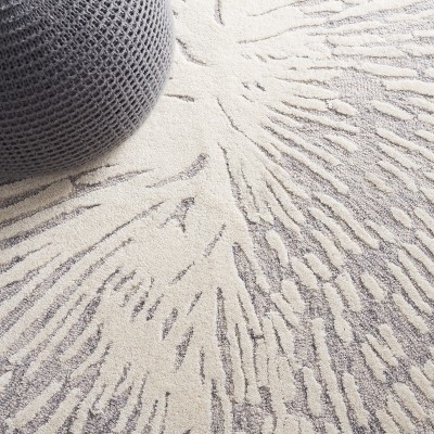 Gray and Ivory Handmade Wool Tufted 8' x 10' Area Rug
