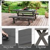 Modern Outdoor Dining Table for 6, Patio Table with Sturdy X-Legs, Durable HDPS & Aluminum, Weather Resistant, 3-Year Warranty, Dark Gray - 3 of 4