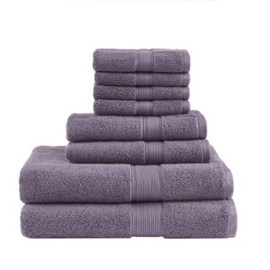 SEVOBAL Bath Towel and Washcloth Sets Luxurious Antimicrobial Protection Soft Premium Cotton for Bathroom, Light Purple, 14.17"*10.63"*8.27" - 1 of 4