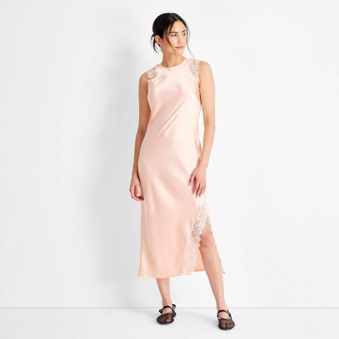 Peach sleeveless dress hotsell