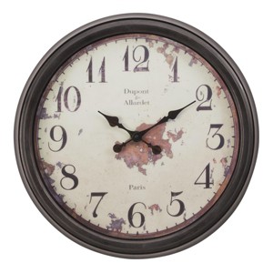 FURNIinspire Wall Clocks 20inch Round Aged Wall Clock Living Room Vintage Timepiece Hanging Clock Home Decor for Bedroom, Brown, 20"*20"*2.25" - 1 of 4