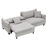 JOYRACER Convertible Sleeper Sofa in Corduroy with Hidden Storage, Sofa Bed with 2 Throw Pillows, Couch for Living Rooms & Diverse Scenes - 4 of 4