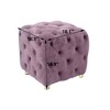 EHMKNP Modern Velvet Upholstered Ottoman – Exquisite Small End Table, Foot Stool & Dressing Chair - 2 of 4