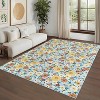 Acekool Washable Rug, Farmhouse Floral Design, Non-Slip, Low Pile, Soft & Foldable for Living Room, Bedroom - 2 of 4
