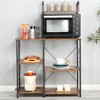 Somdot Baker's Rack 35.4 Inch All Purpose Kitchen Utility 3 Tier and 4 Tier Storage Durable Microwave Stand and Home Organizer, Rustic Brown - 4 of 4