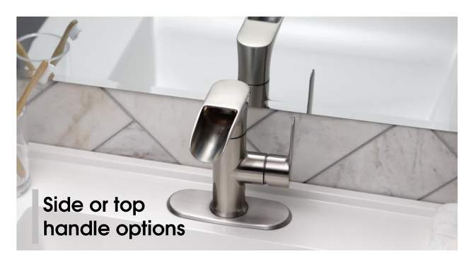 4" Single Handle LED Bathroom Faucet with Pop Up Drain and Deck Plate - Tosca, 2 of 5, play video