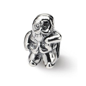 Black Bow Jewelry Sterling Silver Santa Claus Bead Charm - 1 of 4