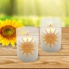 LumaBase Battery-Operated LED Glass Candles with Flickering Flame, Mosaic Sun - Set of 2 - 4 of 4