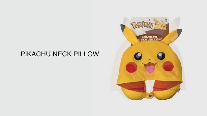 Pokemon Kids&#39; Pikachu Hooded Neck Pillow, 2 of 5, play video