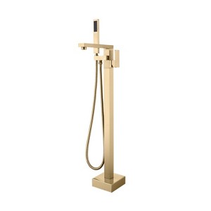 YAWWALK Double Handle Floor-Mounted Freestanding Tub Faucet with Hand Shower - 1 of 1