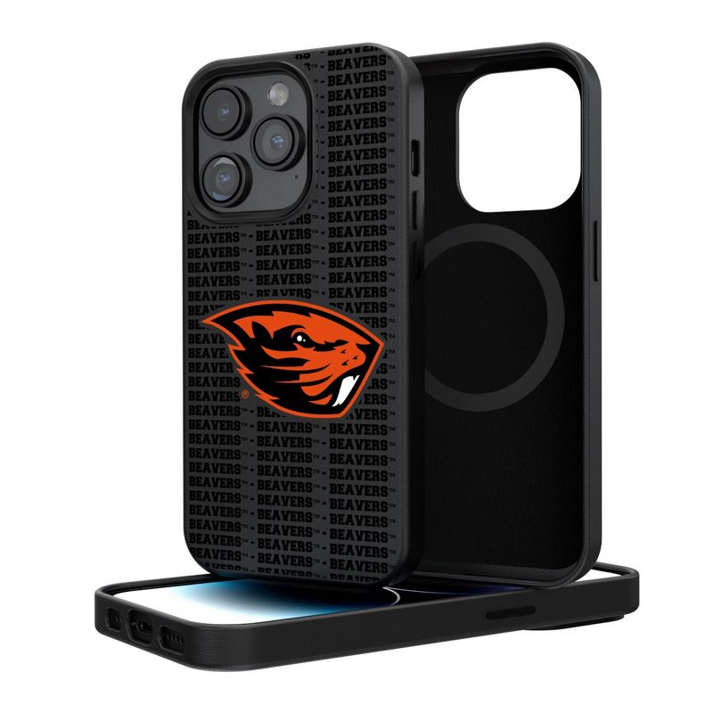 Keyscaper Oregon State Beavers Text Backdrop Magnetic Phone Case, 1 of 8