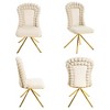 Lyngins Set of 2 Velvet Accent Chair with Gold X-Shaped Legs & Ball-Shaped Curved Back, 360° Swivel Dining Chair/Vanity Chair for Living Room - 4 of 4