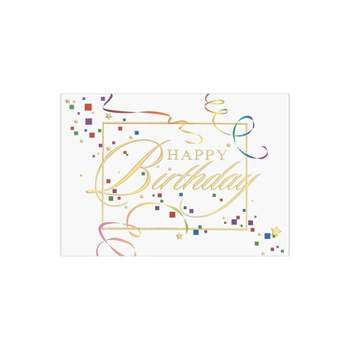 JAM Paper Blank Birthday Cards Set Happy Birthday Colorful Squares Theme 25/Pack (526XA4826WB) 