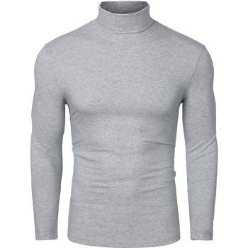 Lars Amadeus Men's Turtleneck Top Slim Fit Long Sleeve Pullover Mock Turtle Neck Shirt