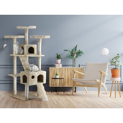 Go Pet Club 72" Cat Tree Furniture with Sisal Scratching Posts F2080