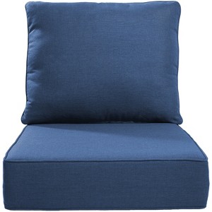 POCASSY 6" Outdoor Cushion Set, 24"x24" Replacement Water Resistant Zippered Cushion for Chairs - 1 of 4
