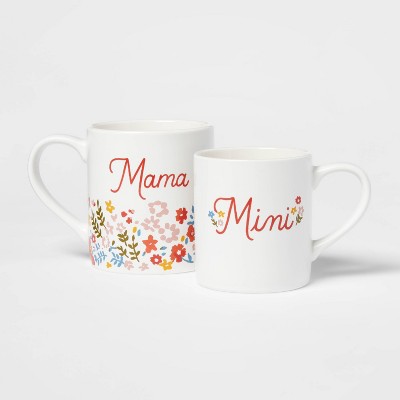 Photo 1 of 16oz 2pk Stoneware Mama and Mini Mugs - Threshold