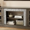SEVOBAL Utility Storage Cabinets Modern TV Stand with Faux Stone Design and 2 Door Storage for Living Room, Gray, 70.12"*18.9"*25.83" - 3 of 4