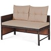 Tangkula 3PC Outdoor Furniture Set Rattan Wicker Sofa Table Deck Garden Patio - 4 of 4