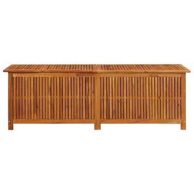 Large Acacia Wood Outdoor Storage Deck Box with Water-Resistant Lining
