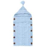 Hudson Baby Infant Boy Knitted Baby Lounge Stroller Wrap Sack, Light Blue, One Size