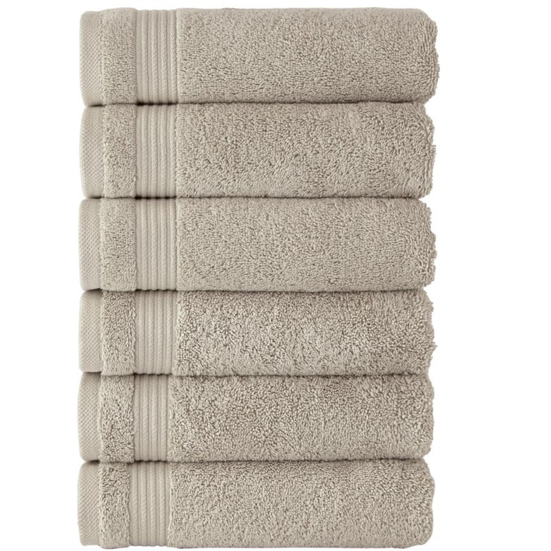 Classic Turkish Towels Amadeus 6 Piece Hand Towel Set - 16x27, Brown Rice, 2 of 7