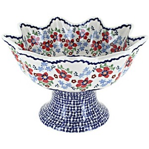 Blue Rose Polish Pottery P184 Manufaktura Pedestal Fruit Bowl - 1 of 1