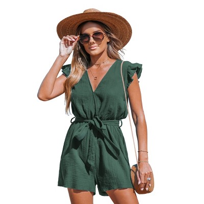 Women's Breezy Beach Romper with Ruffled Details - Cupshe