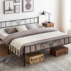 Metal Platform Bed Frame with Headboard and Footboard, No Box Spring Needed, Under Bed Storage Space - 1 of 4