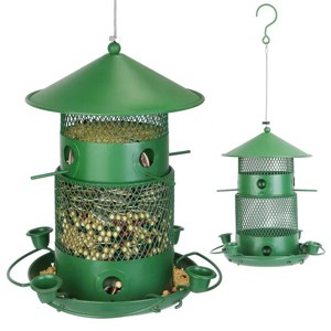 Wild Bird Feeder, Squirrel-Proof Chew-Proof Metal Bird Seed Feeder Outdoor Hanging Bird Feeder With 360¡ã Circular Perches Water Cups For Yard Garden - 1 of 4