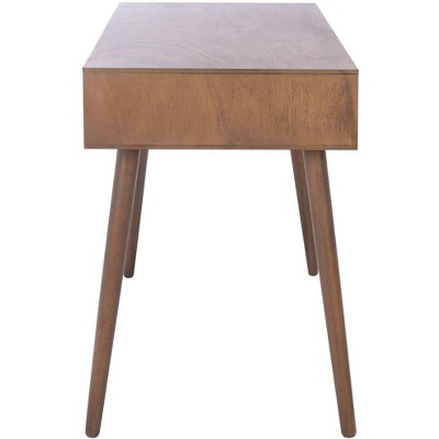 Remy Brown Mid-Century Wood Writing Desk with Drawer