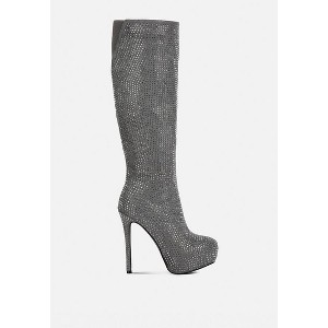 Nebula Rhinestone Embellished Stiletto Calf Women Boots - 1 of 4