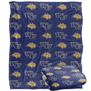 Webster University Logo Pattern Silky Touch Blanket White 50x60 - 1 of 4