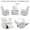 CAVINAS Rocking Recliner Chair, Swivel Nursery Rocking Chair, Swivel Chair Accent Chair, Glider Chair with Side Pocket, Home Theater Seating - 3 of 4