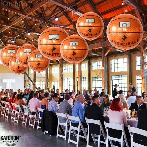 KatchOn, Big 22 Inch Basketball Balloons - Pack of 6, Foil Balloons| Senior Night Decorations, Birthday Decorations - 1 of 4