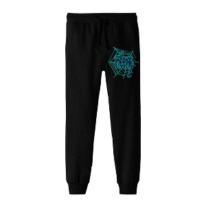 Bioworld Growing Up Creepie Web Art Logo Youth Black Graphic Jogger Pants - 1 of 2