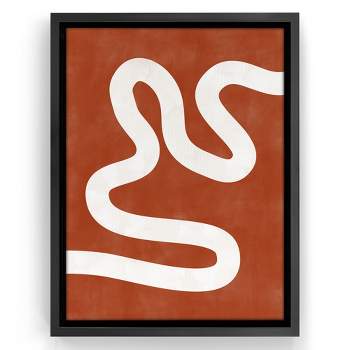 Americanflat - Terracotta Burnt Orange Abstract Shapes 4 by The Print Republic Floating Canvas Frame - Modern Wall Art Decor