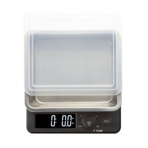 Taylor 22lb Stainless Steel Digital Kitchen Food Scale with Container Black/Gray: Oversized Display, 22lb Capacity - 1 of 4